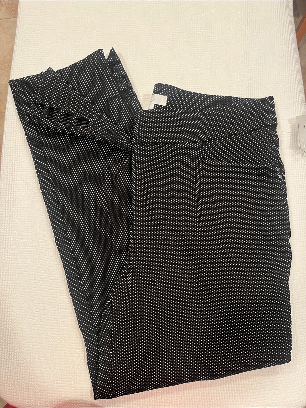 89th & Madison Black with White Microdot Cropped Pants